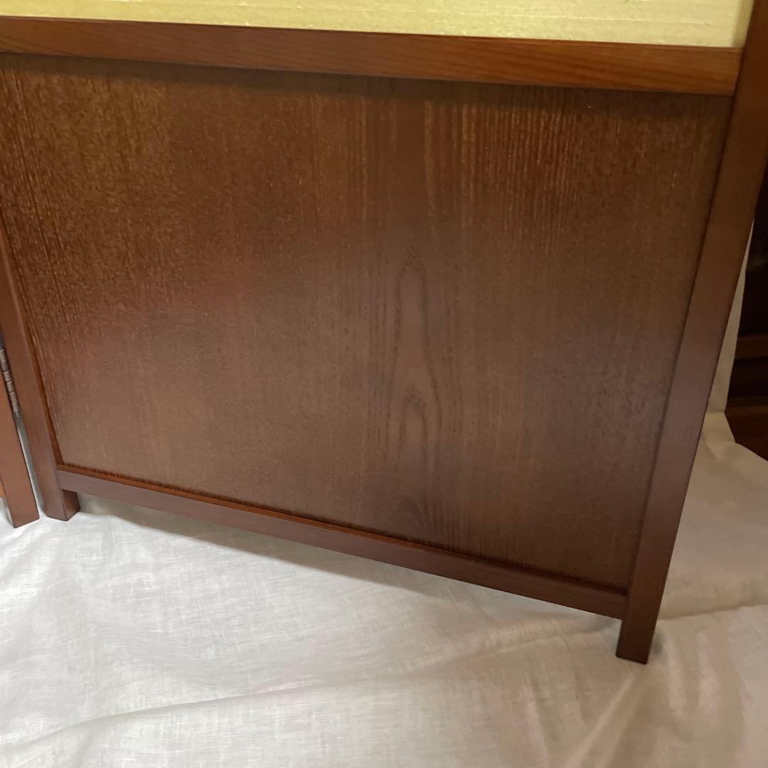 高級衝立　天然木　二曲　雀　九谷焼　二曲九谷屏風