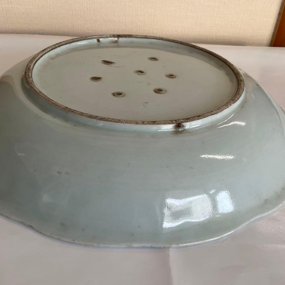 古伊万里　染付草花文尺皿　江戸時代中期〜後期頃　優品