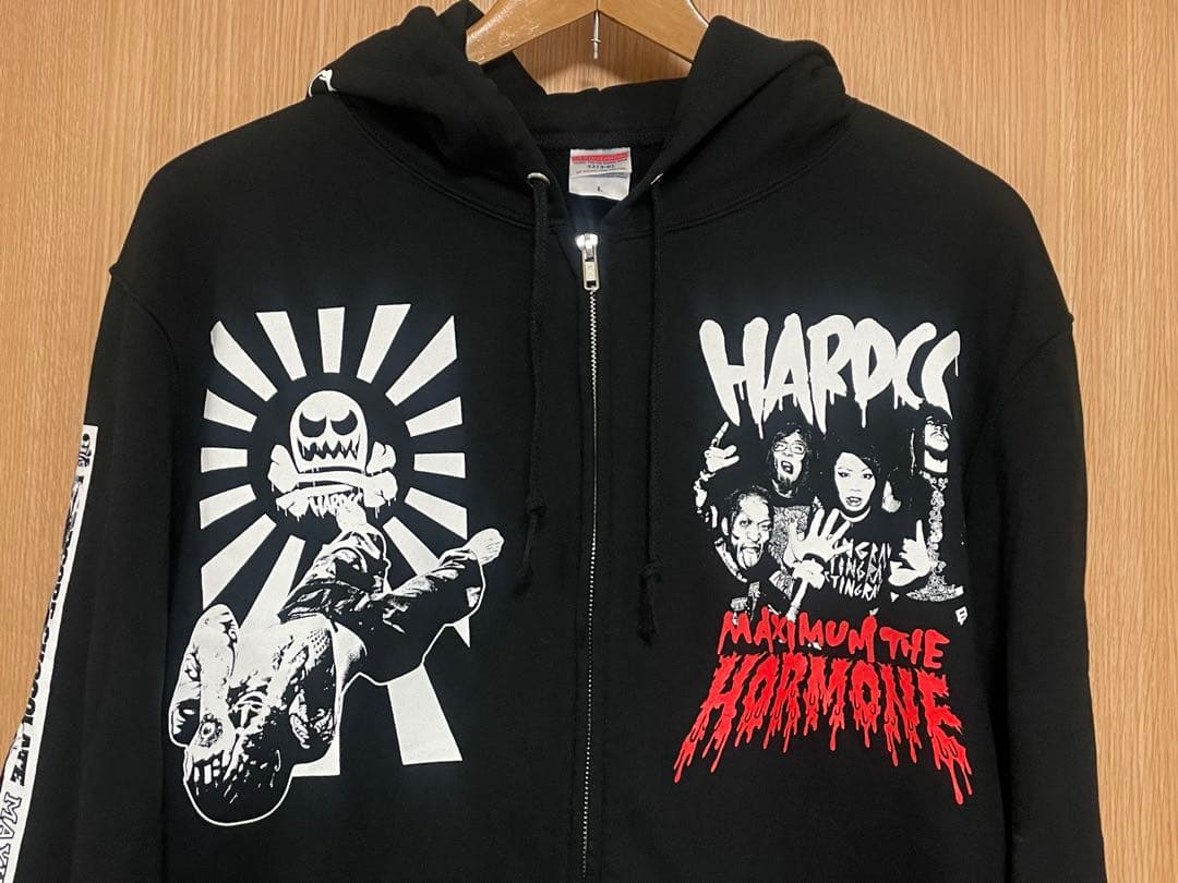 餅*様 マキシマムザホルモン 新品ハードコアチョコ ヘドバン大虐殺パーカーLサイ