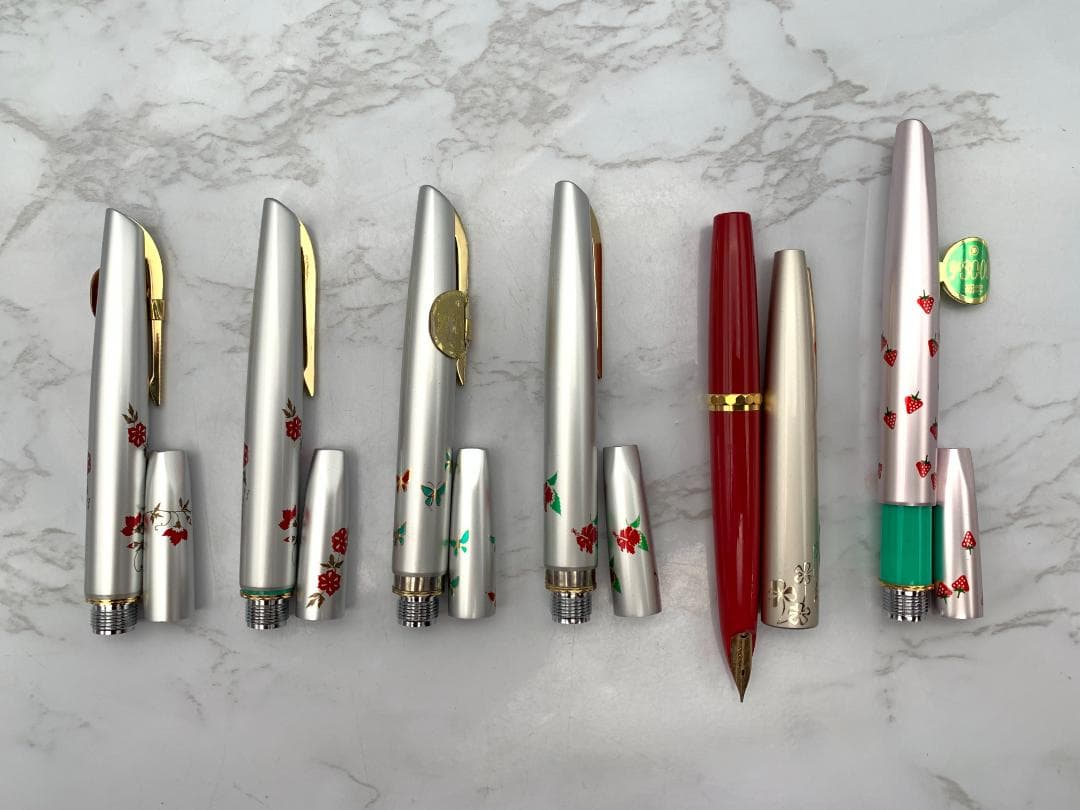 【６本まとめ】PILOT 万年筆　14K　昭和レトロ　ペン先無し　インクなし