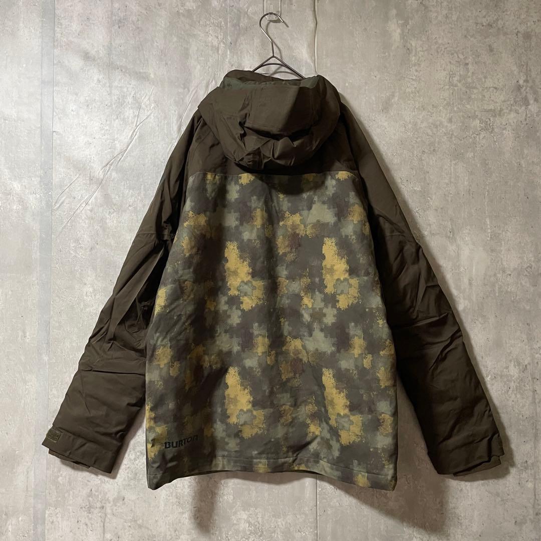 Burtonバートンスキーウェアスノーボードジャケットパーカー茶色カーキ迷彩総柄