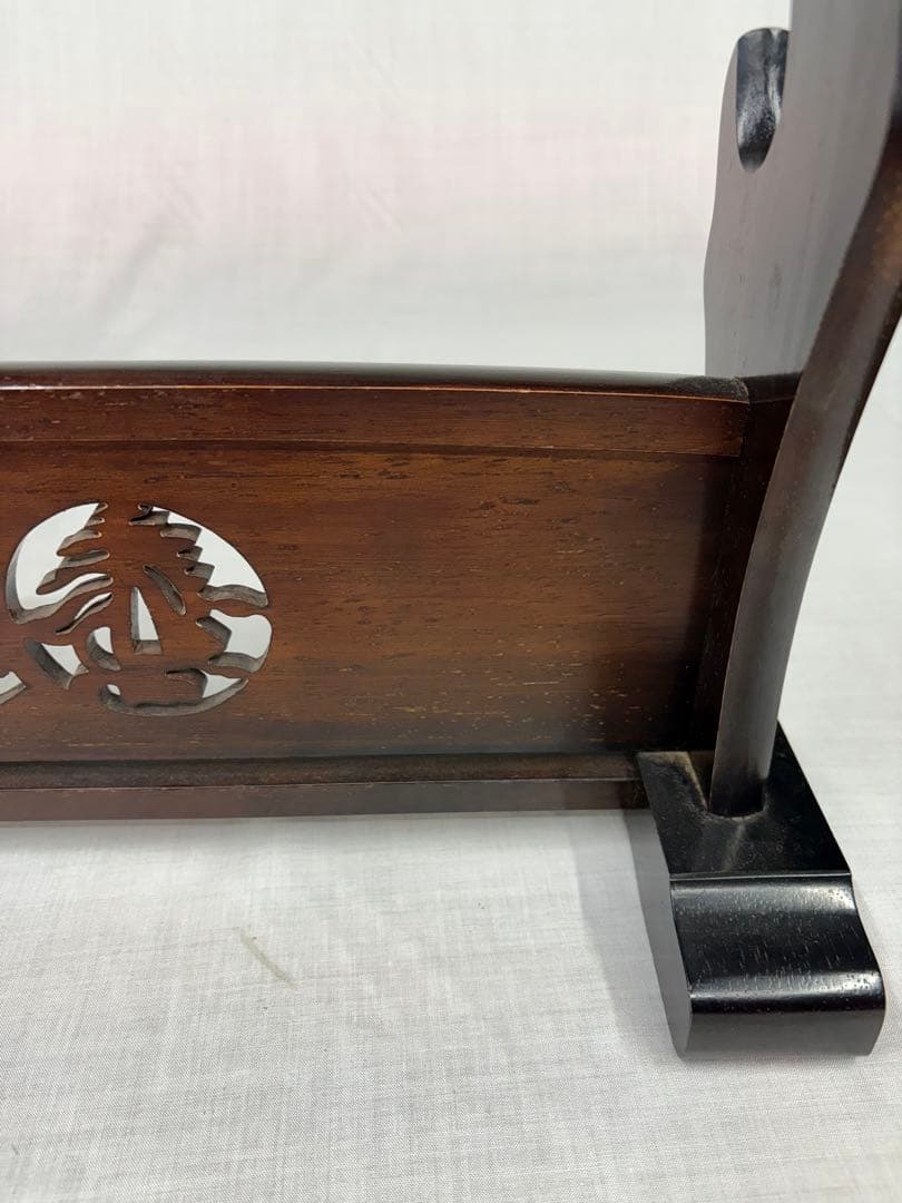 刀掛け 三本掛け 刀掛 透かし彫り 武具 骨董