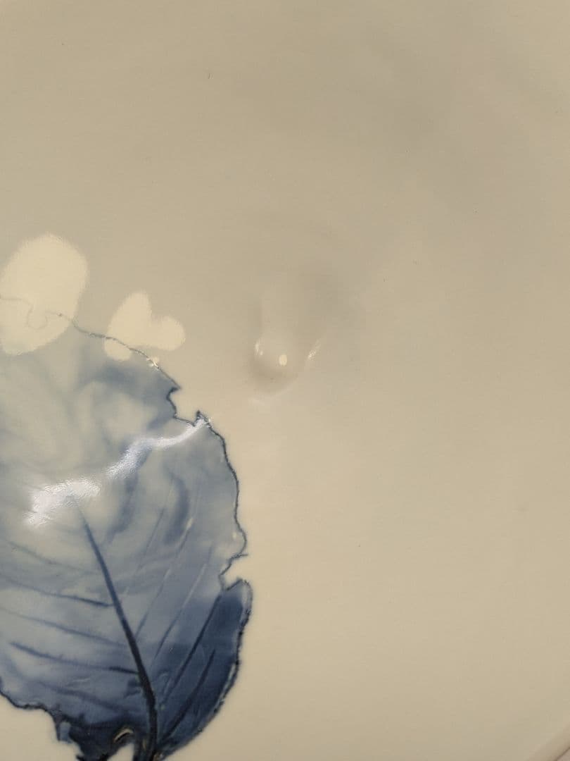 加藤巌 京焼 染付茶碗 共箱 木葉文 清水焼 抹茶碗 抹茶茶碗 茶道具 茶器