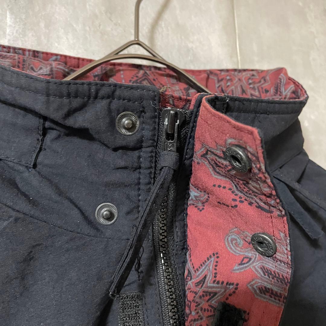 Burtonバートンスキーウェアスノーボードジャケットハーフジップ紺ネイビー赤