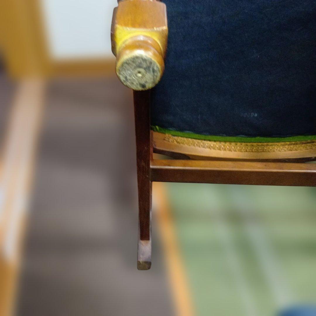 オールドカリモクbackrest-rattan モケットグリーンkarimoku