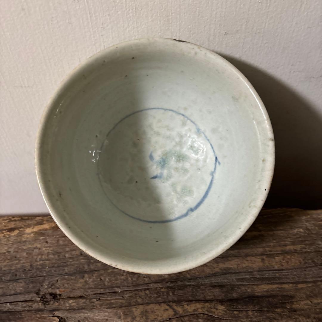 李朝染付草花紋鉢　朝鮮古美術　白磁　茶道具　韓国骨董　アンティーク　白洲正子