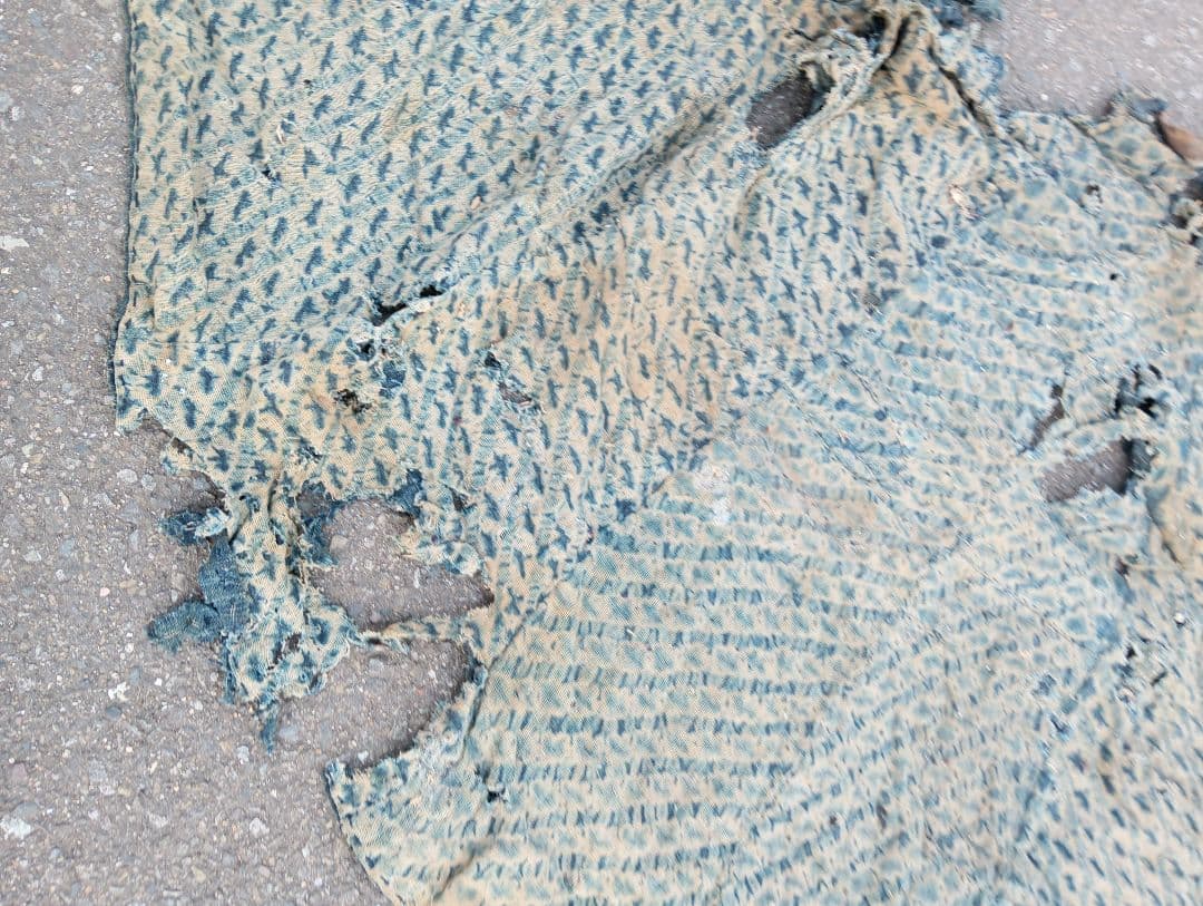 襤褸　合羽　江戸　古布　刺子　リメイク　ボロ　綿　藍染　時代劇 レインコート