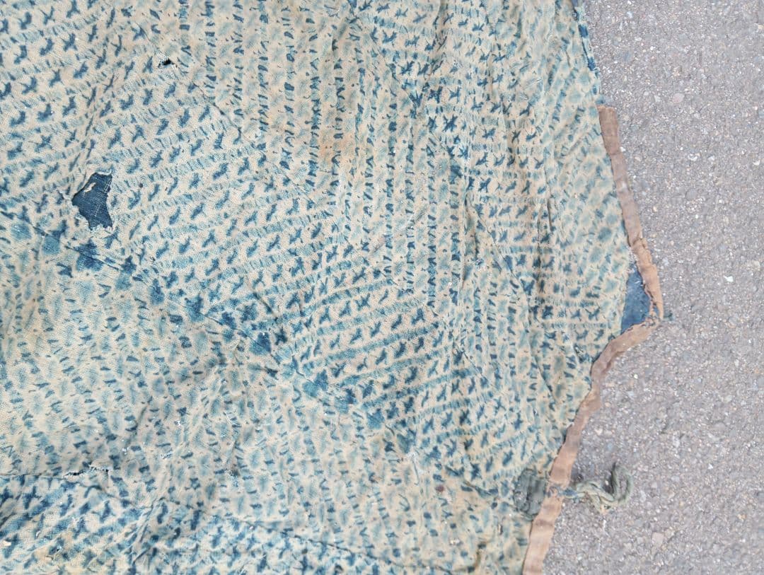 襤褸　合羽　江戸　古布　刺子　リメイク　ボロ　綿　藍染　時代劇 レインコート