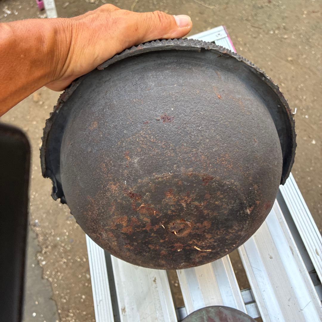 風炉釜 アラレ鉄釜 金属工芸 鐶付 釜鐶 茶道具 炭道具 茶釜 時代物 レトロ