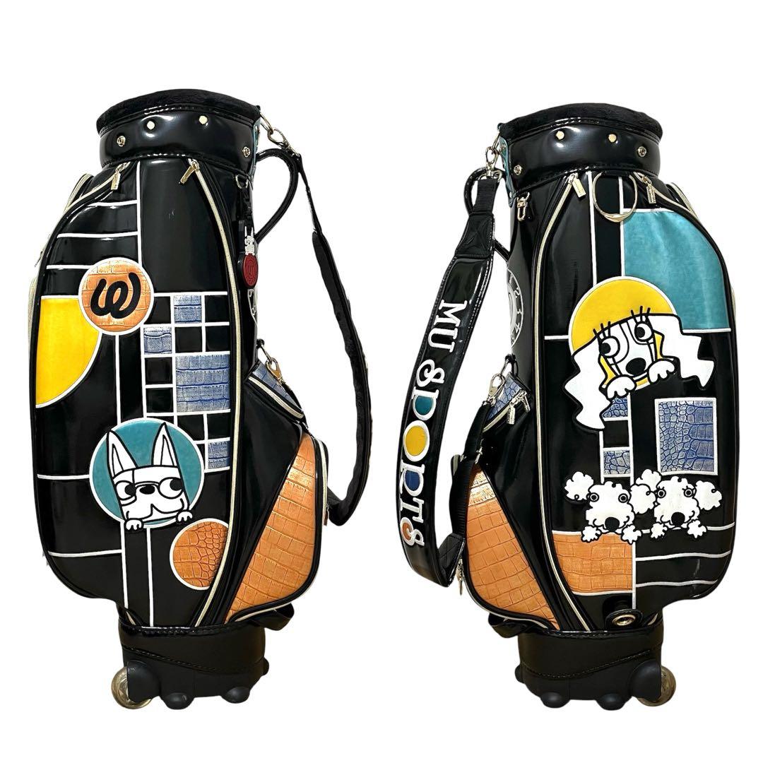 希少 M.U SPORTS MU スポーツ キャディバッグ エナメル ブラック