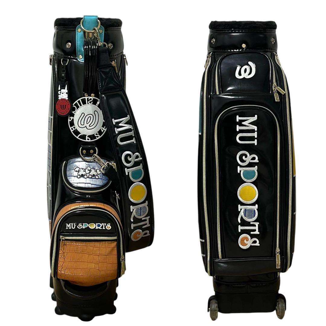 希少 M.U SPORTS MU スポーツ キャディバッグ エナメル ブラック