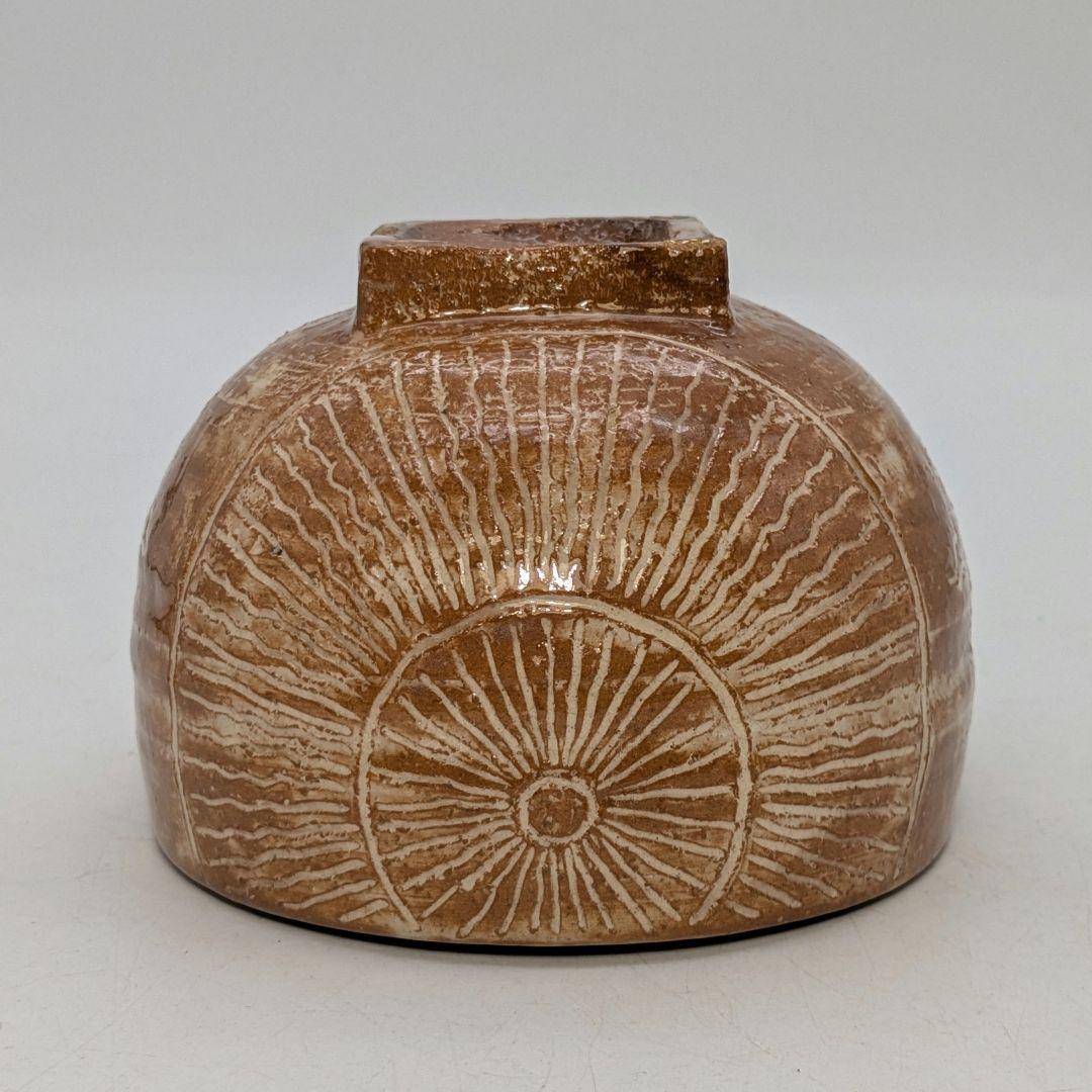 十四代土谷道仙 萩焼 俵手茶盌 共箱共布栞 抹茶碗 抹茶茶碗 茶道具 茶器 食器