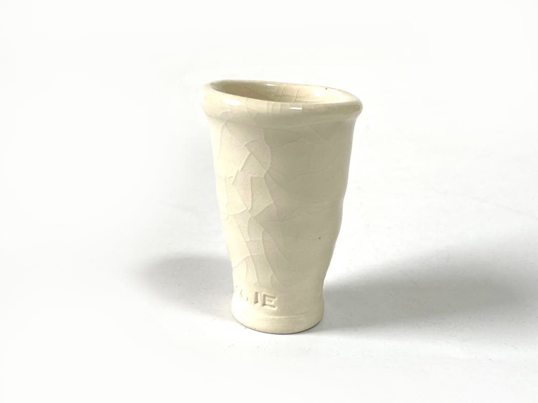 作家物　陶芸家　鯉江良二　白泥　ぐい呑　猪口　1985年