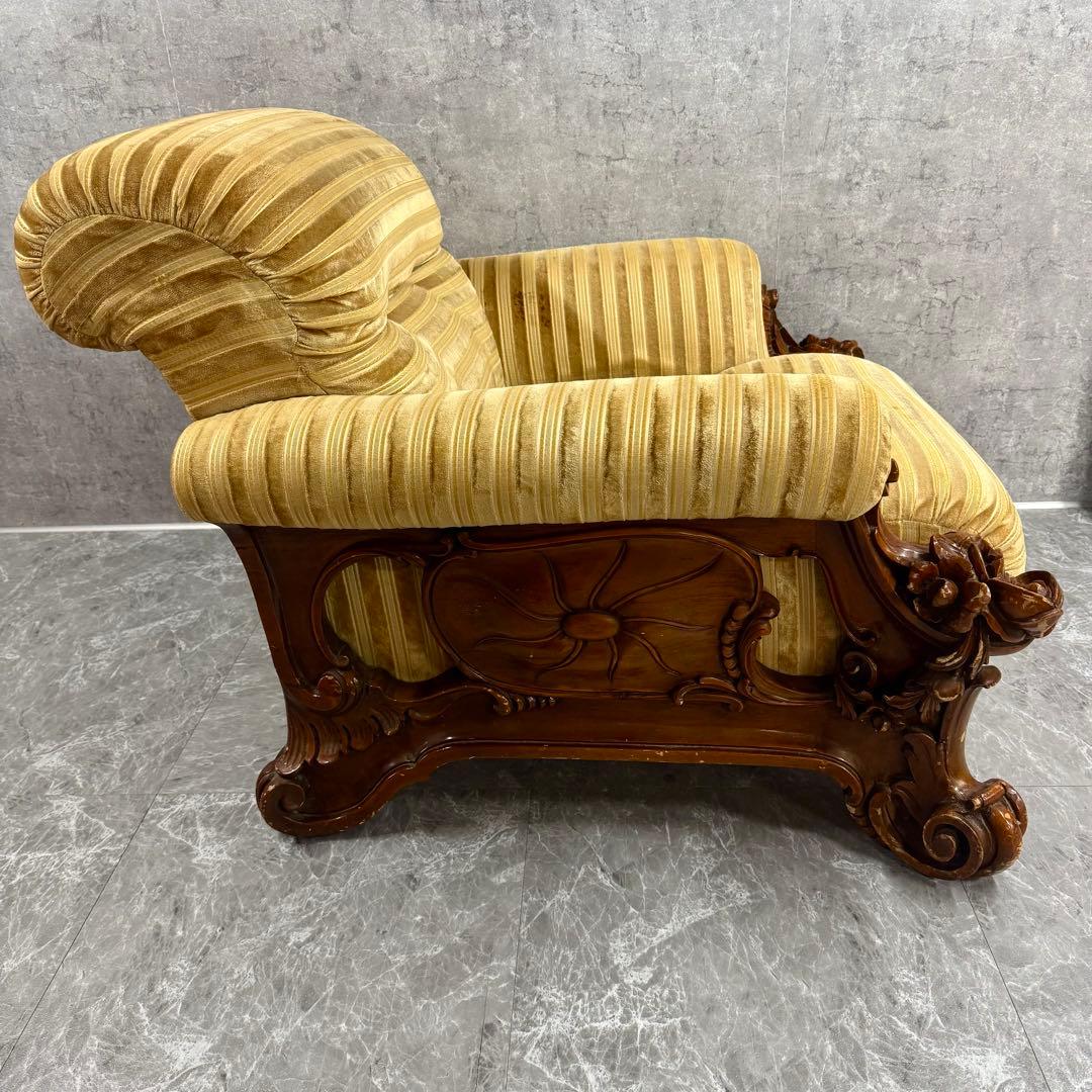 重厚な存在感　中国家具 花梨材 唐木 ソファ チェア 無垢 高級飾り家具　②