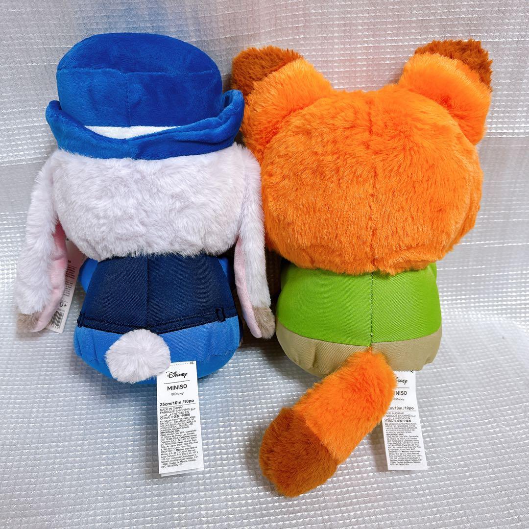28cm miniso ズートピア　ニック　ジュディ　ぬいぐるみ　ミニソ　韓国