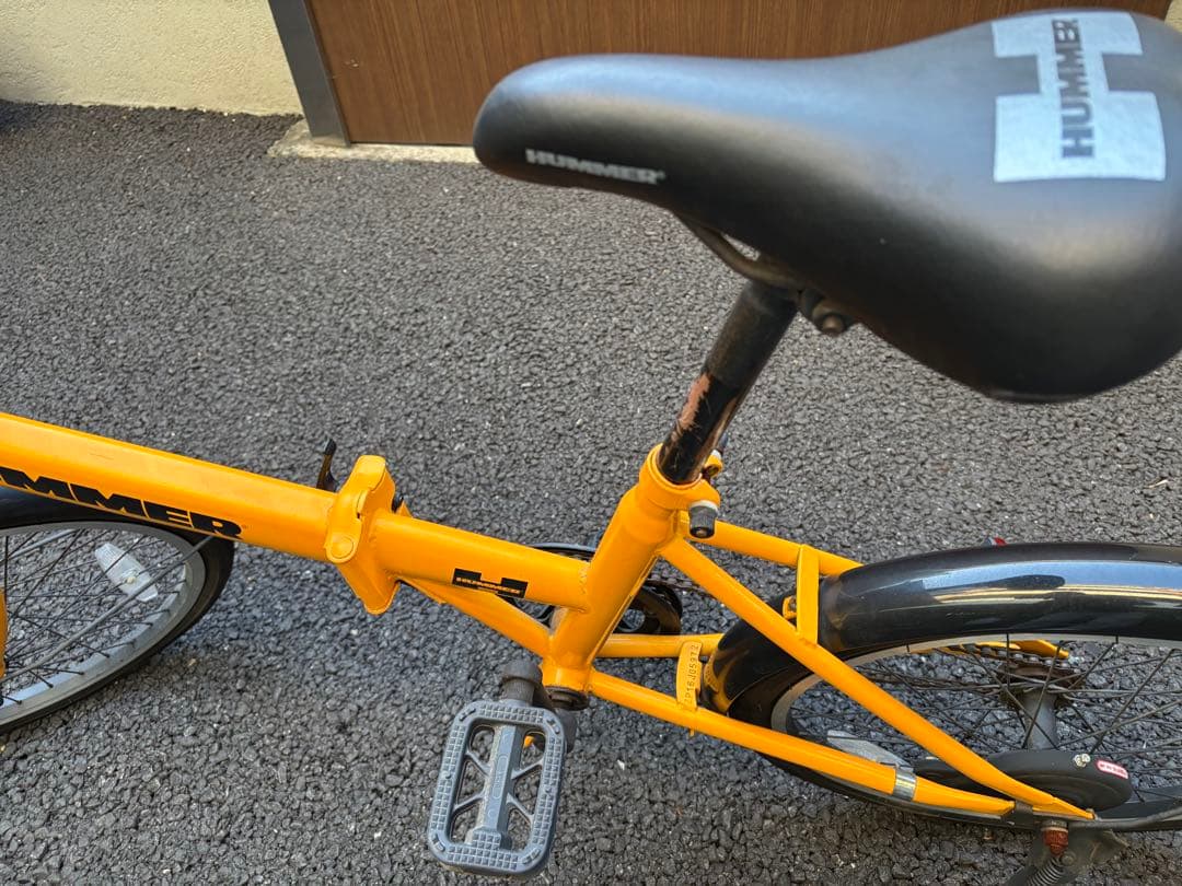 【新品・未使用 ※訳あり】HUMMER 折りたたみ自転車 イエロー