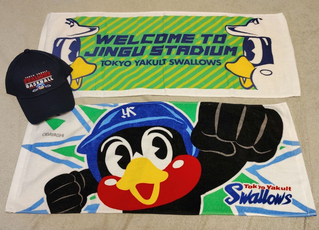 【 値下げ 】ヤクルトスワローズ キャップ 6個・タオル 8枚