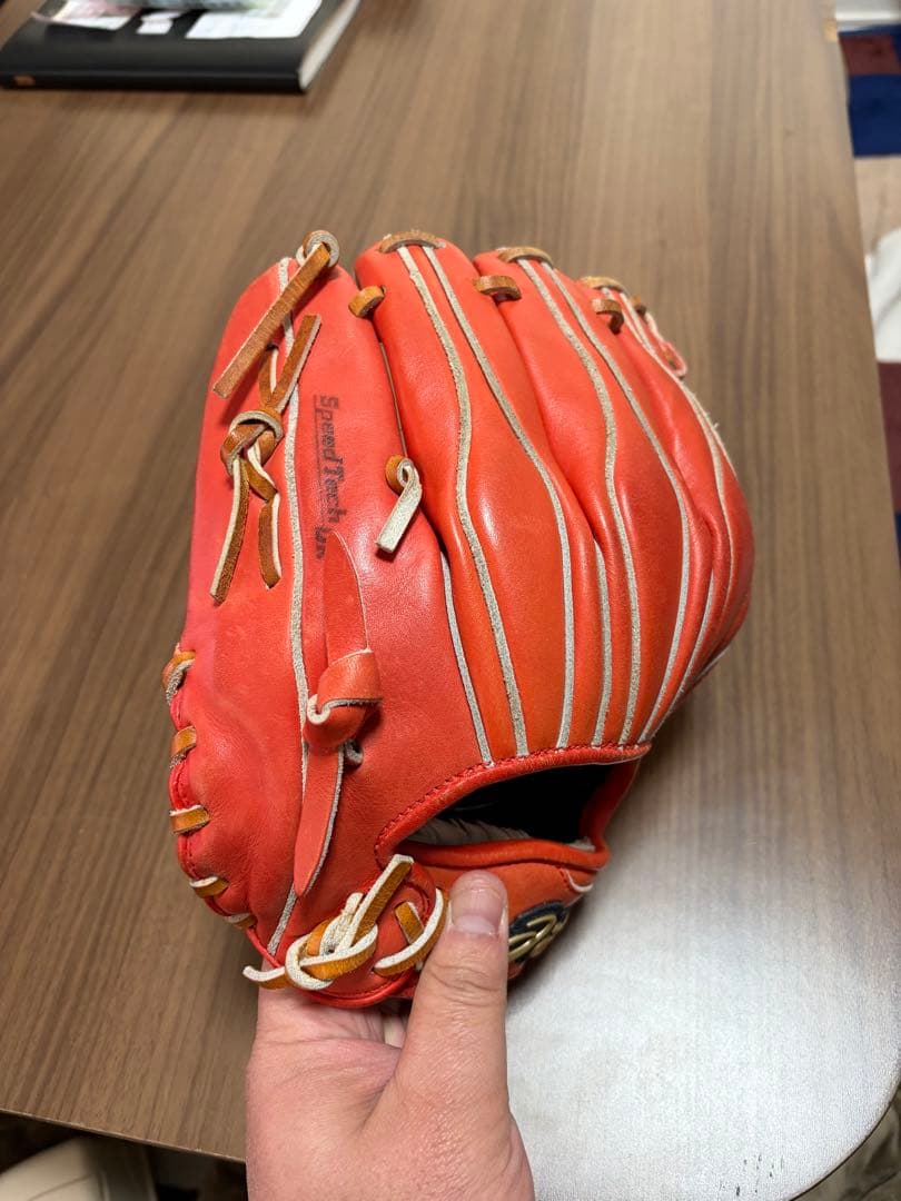 asics ゴールドステージ 軟式グローブ オレンジ