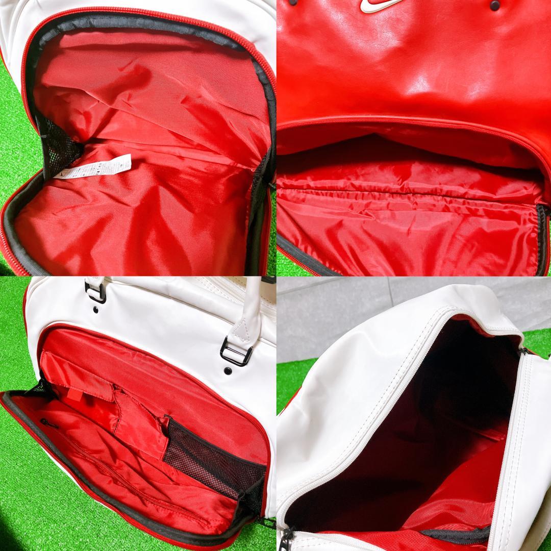 NIKE GOLF ゴルフ ボストンバッグ レッド フェイクレザー 希少 レア