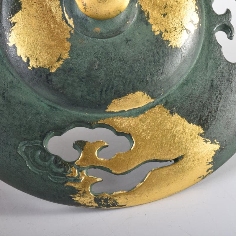 平安　秦蔵六造　塗金銅　塗金銅香炉　「瑞雲」　M　7105