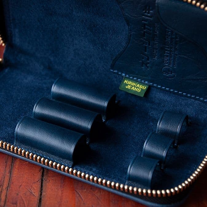 Oita Made キリカブジーンズさんのペンケース ジャパンブルー３本差し