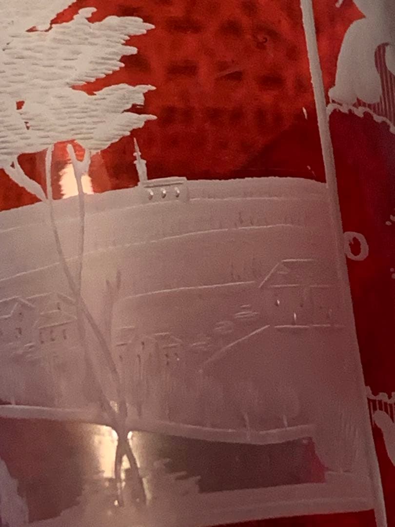 ボヘミアガラス　アンティーク19世紀後半　細密にカットされた風景画が素敵です！