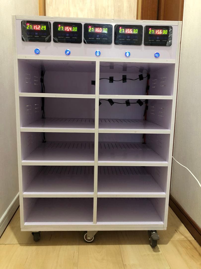 温室・ショーケース 10個収納 デジタル温度計付き