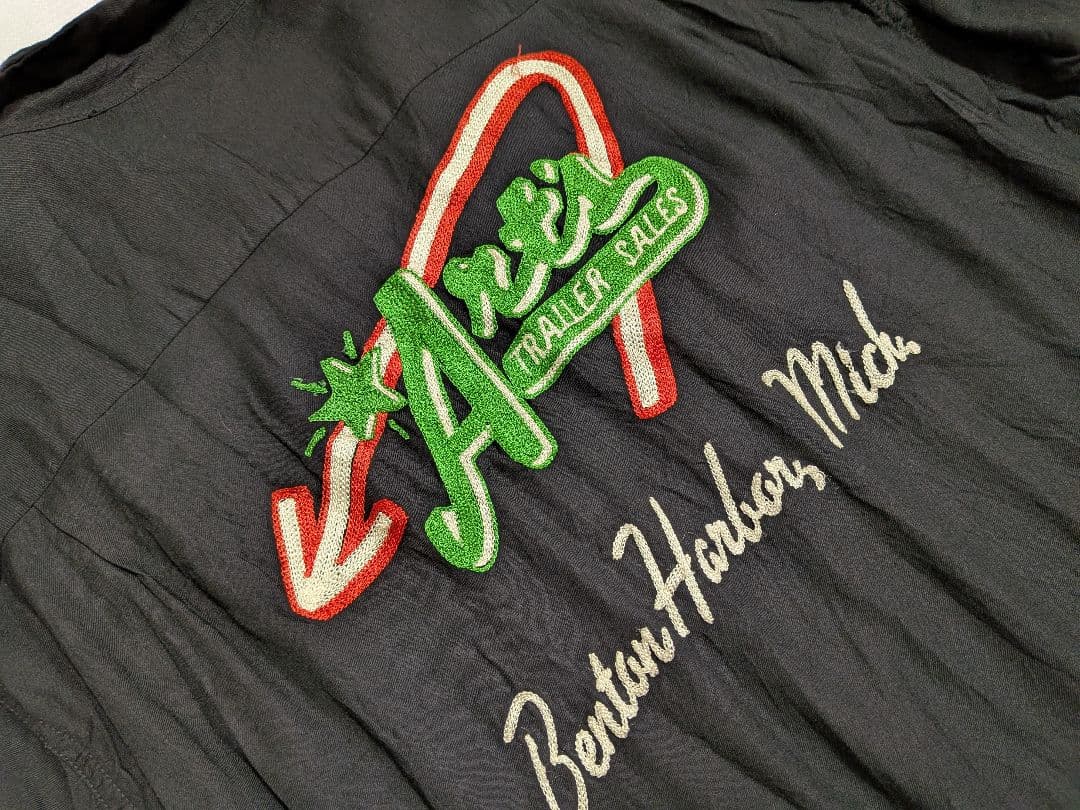 スタイルアイズ　ボウリングシャツ　ビンテージ 黒 L