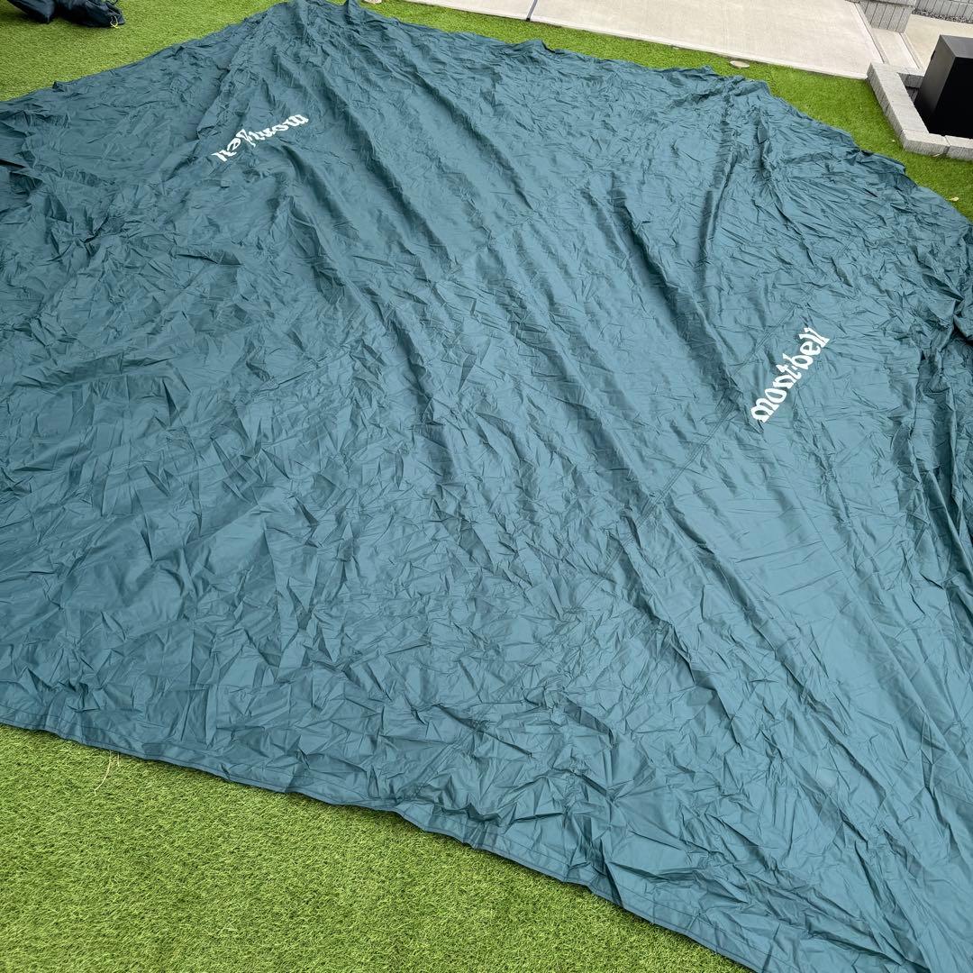 美品 モンベル ビッグタープヘキサ ダークグリーン アルミポール ペグ付
