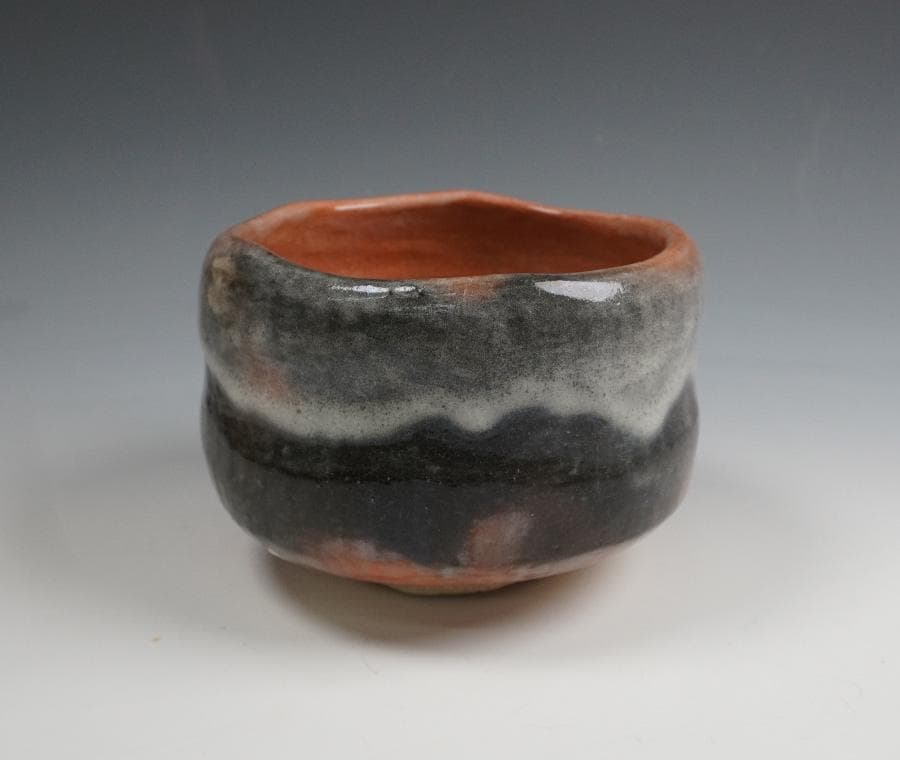 伊東桂楽 赤楽茶碗 建仁寺管長 竹田益州書付 銘:おとずれ