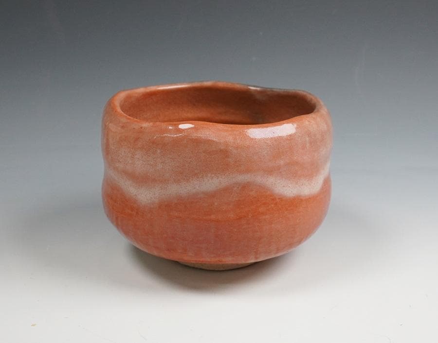 伊東桂楽 赤楽茶碗 建仁寺管長 竹田益州書付 銘:おとずれ