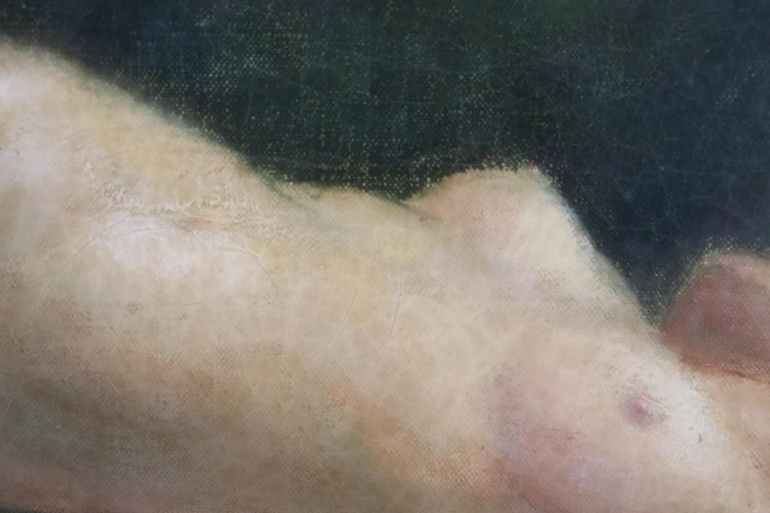 真作保証 19世紀 古画 Kizeevsky 「横たわる裸婦」 油彩15号