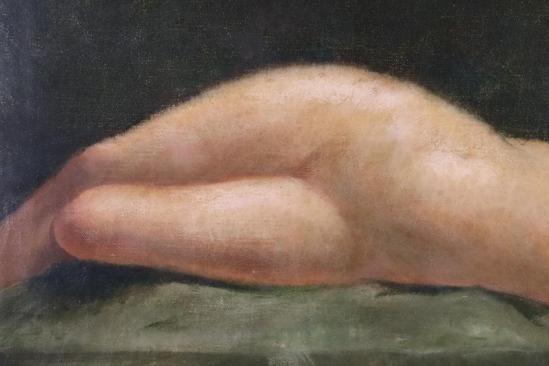 真作保証 19世紀 古画 Kizeevsky 「横たわる裸婦」 油彩15号