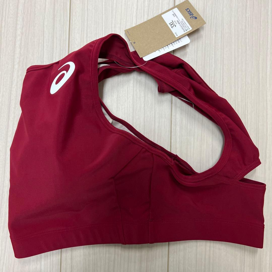 アシックス　女子陸上ユニフォーム上下セット　エンジ×ダークグレー　3XL　新品