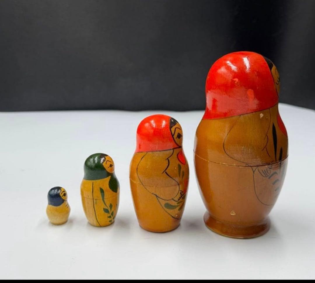 激レア❗️ソビエト時代　アンティーク　会社不明。マトリョーシカ4組。長期保存