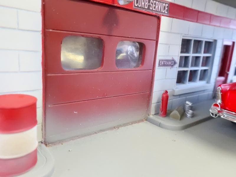 爆レア★1/43 モービル石油 ガソリンスタンド ジオラマ模型