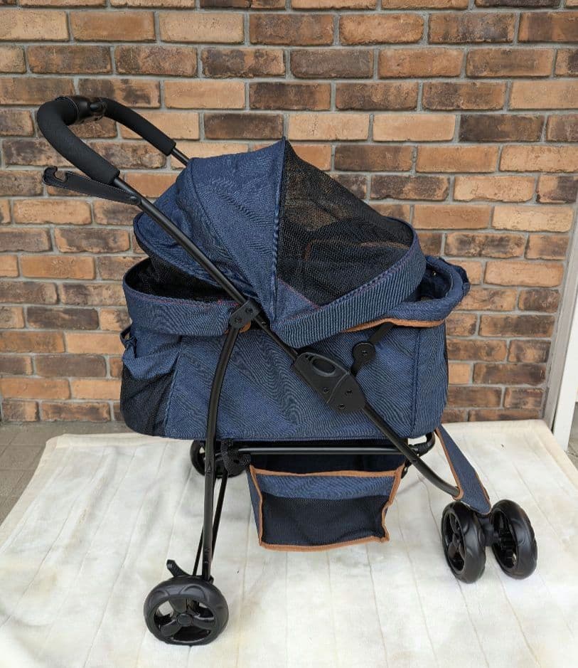 ペットカート　わんわんカード　スマートハンディSafety デニム柄