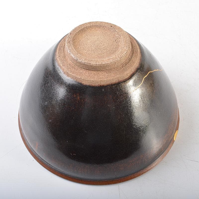 中国　禾目天目茶碗　金継ぎ直しあり　C　R6105