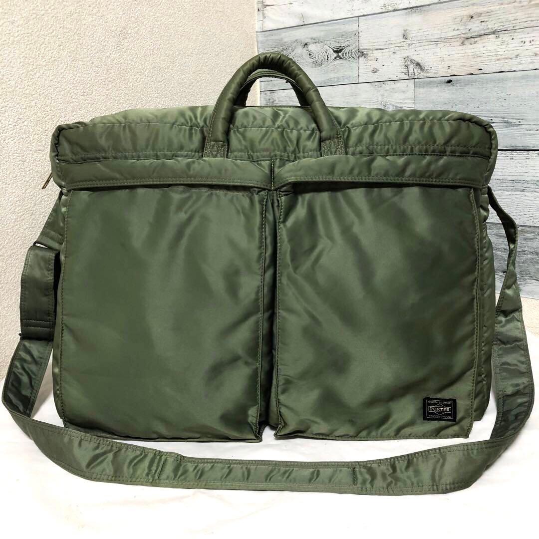 極美品✨希少 ポーター タンカー ボストンバッグL セージ 大容量 2way