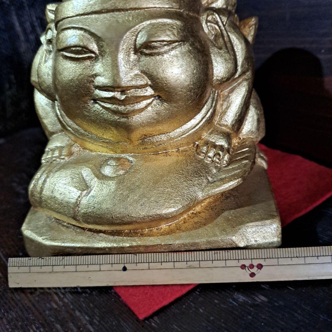 平櫛田中作　福徳恵比須座像　金箔ブロンズ像　田中名刻印