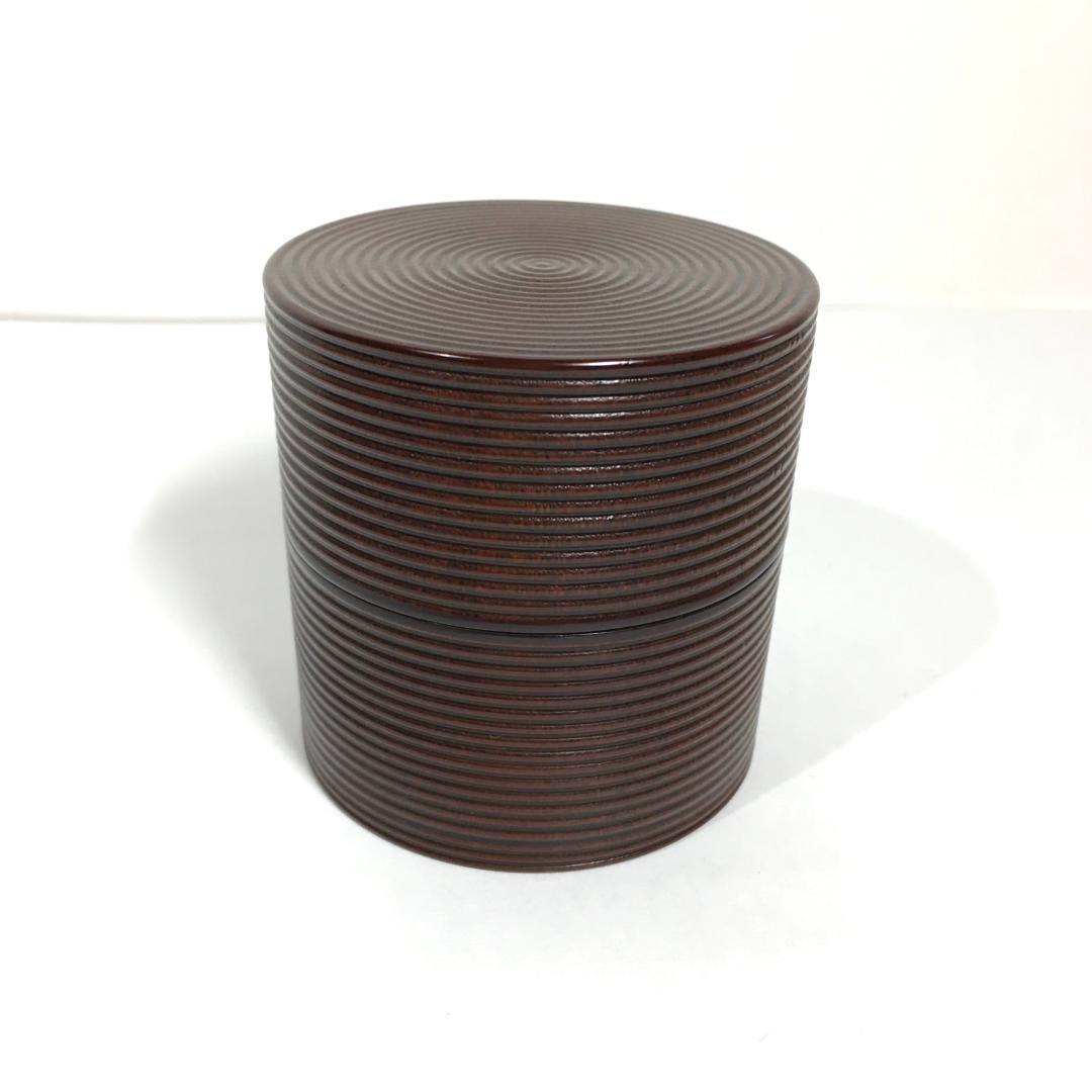 極美品！ 四代 大下香仙 鱗鶴蒔絵 筋中次 棗 内蒔絵 茶道具 共箱/共布