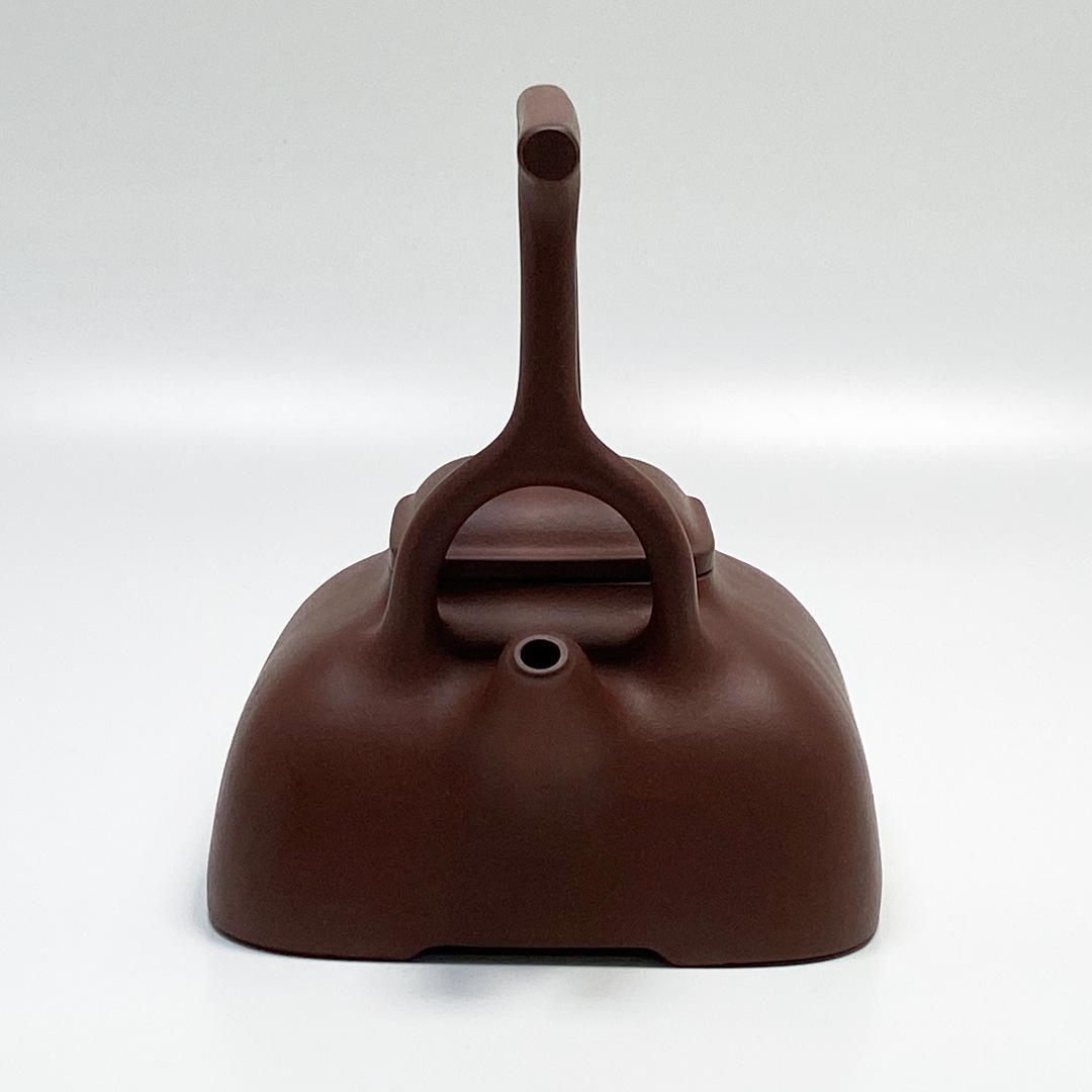 中國宜興 婉芬 朱泥紫砂 蓋内在銘 提梁 急須 茶器 陶器工芸 茶道具