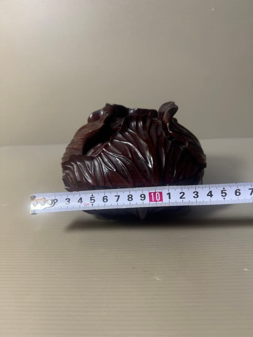 2466 香合　茶道具　古道具　骨董　　蓋物　一刀彫　美品