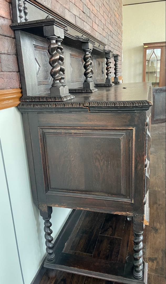 イギリス製 アンティーク キャビネット ヴィンテージ 棚 什器 引き出し 鍵付き