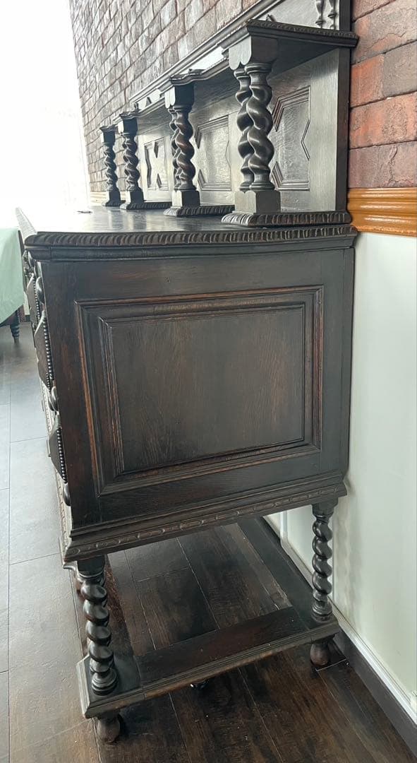 イギリス製 アンティーク キャビネット ヴィンテージ 棚 什器 引き出し 鍵付き