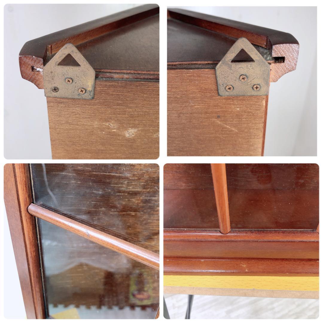 木製キャビネット 飾り棚 アンティーク 壁掛け コレクションケース