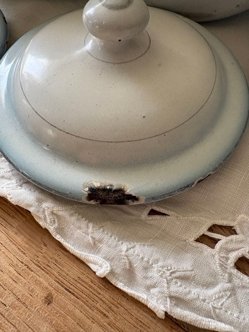 フランスアンティーク♡Japyダブルパンジー柄キャニスター３個セット　希少❣️