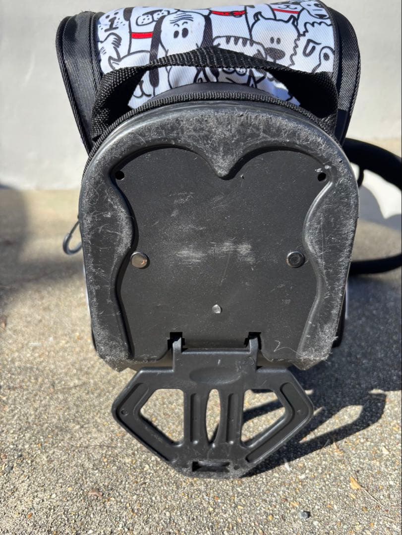 LOUD MOUTH スタンドバッグ ホワイト/ブラック ドッグ柄