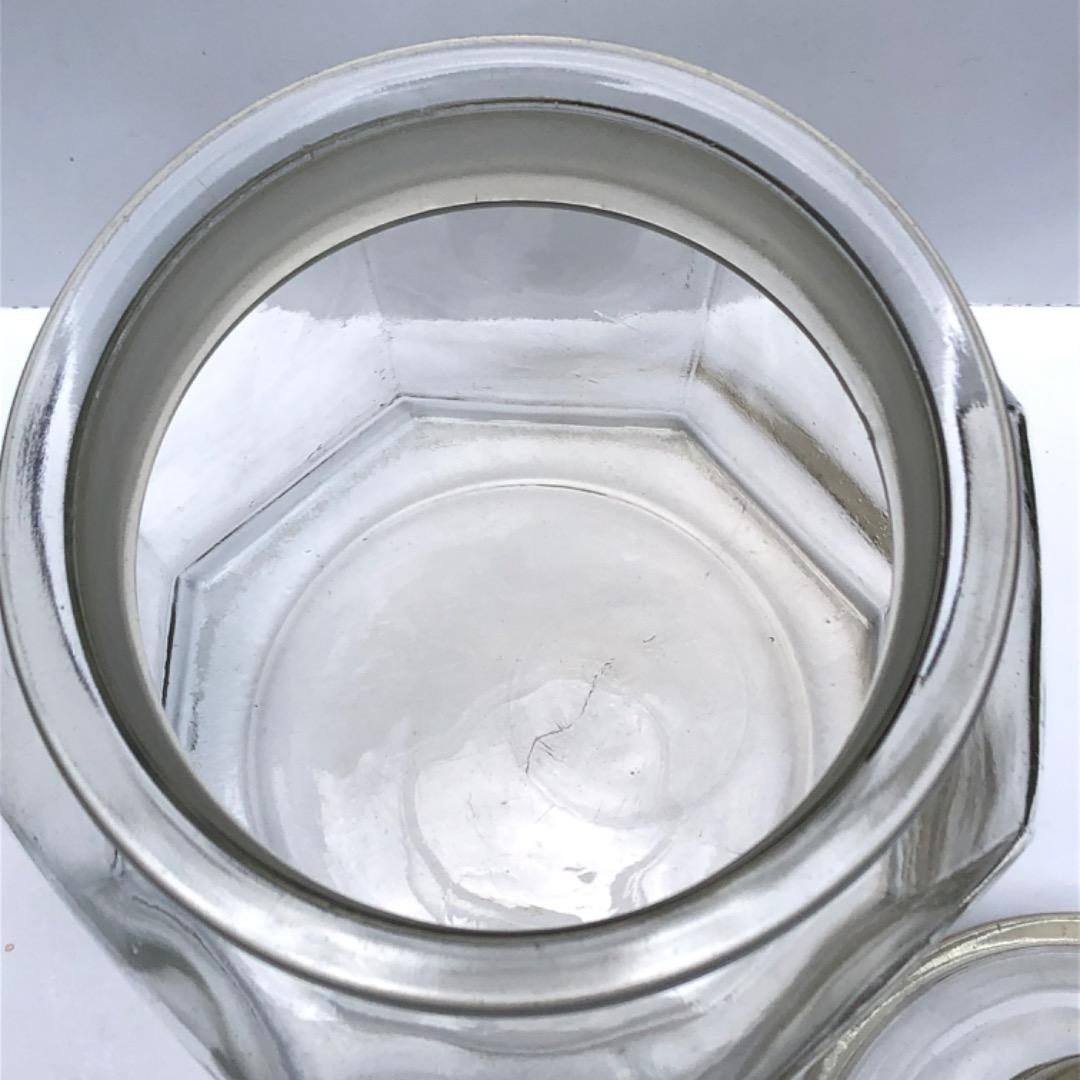 アンティーク　八角形ガラス保存容器　７０年以上前の物