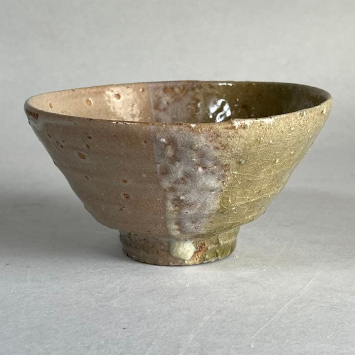 安芸国焼　龍昇窯　抹茶茶碗　伊羅保　片身替　写　本多天山117